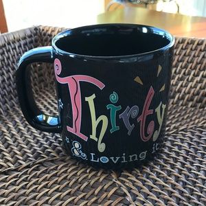 Thirty 30 & Loving It Mug Black Confetti Russ 12523